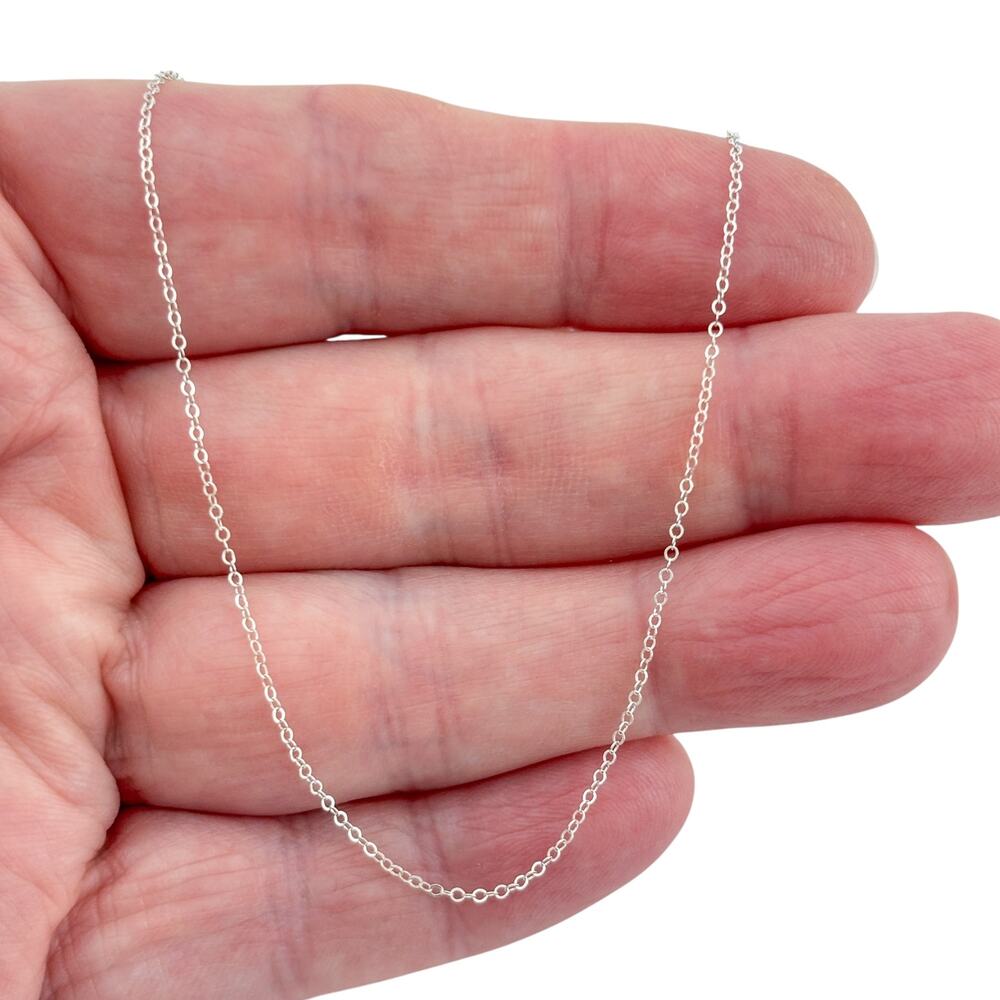Vintage Sterling Silver 925 Cable Link Chain Necklace 16"